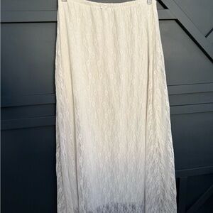 See You Monday Ivory Lace Maxi Skirt